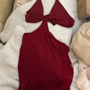 Fashion Nova Red Halter Dress